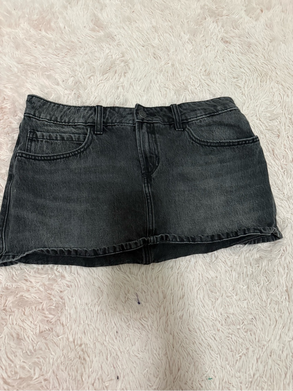 Hollister Washed Black Denim Mini Skirt
